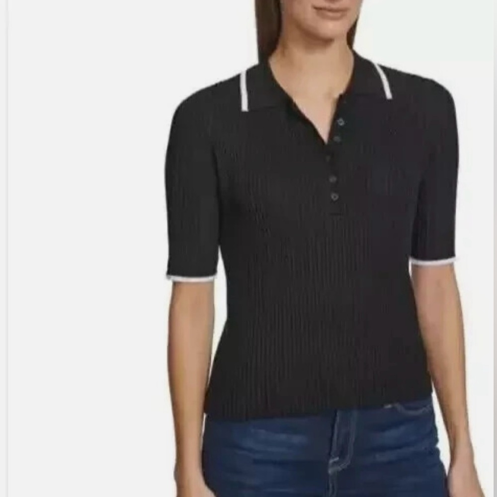 Calvin Klein Ribbed Quarter-Button Polo Shirt